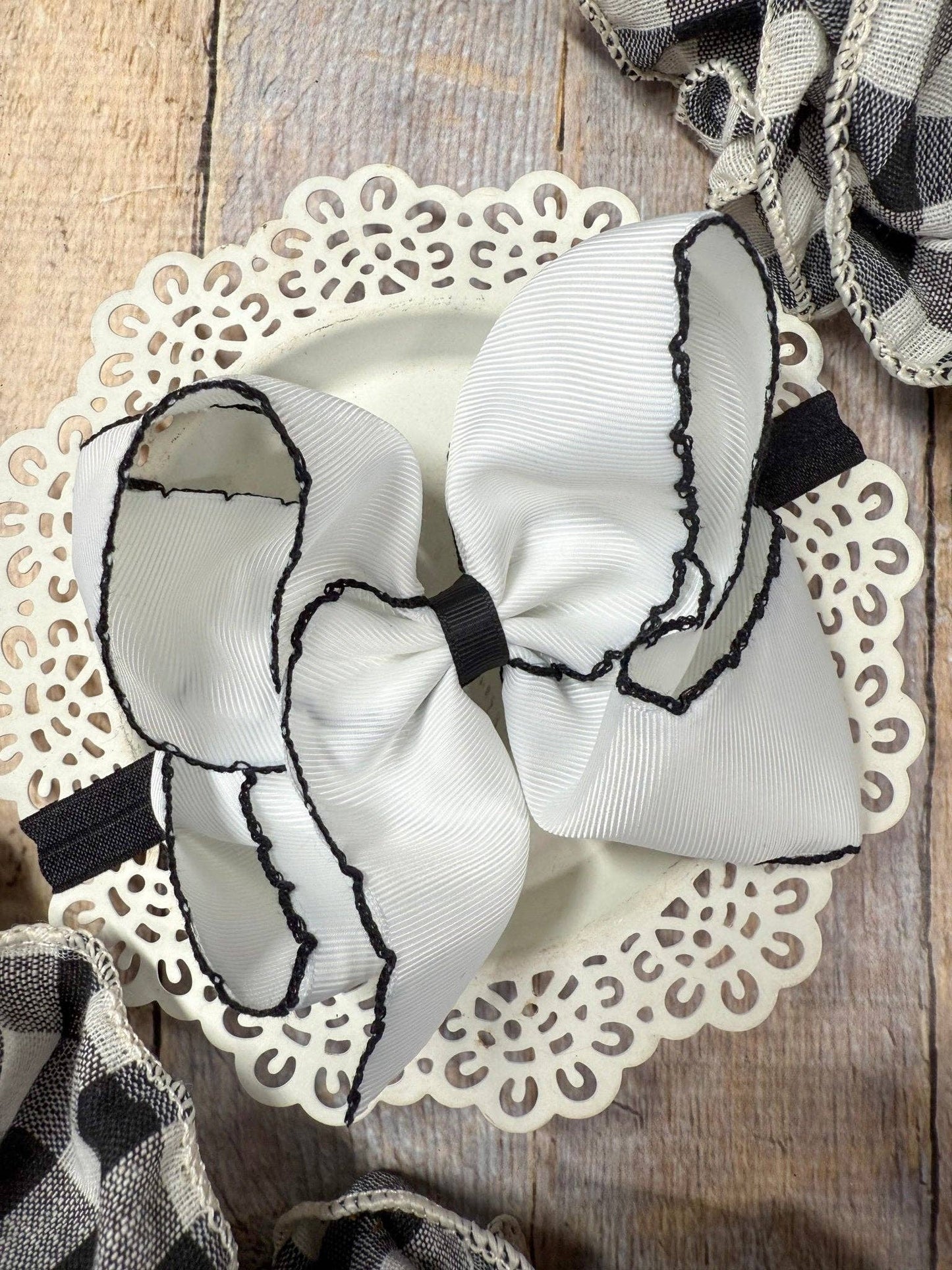 Hair Bows Classic Moonstitch Boutique Bows Girls Hair Accessories Clip or Headband