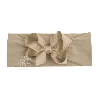 Hair Bow WIDE PANTYHOSE HEADBAND W/CLASSIC GROSGRAIN