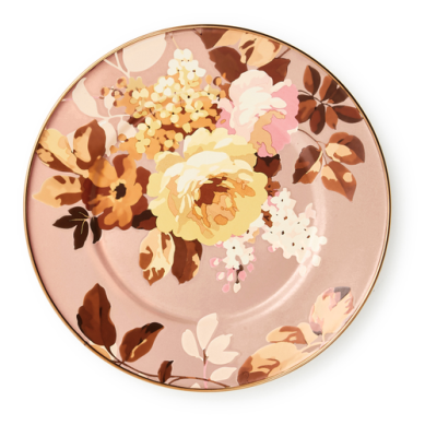 Mackenzie Childs Salad / Dessert Plate Wild Rose Mauve