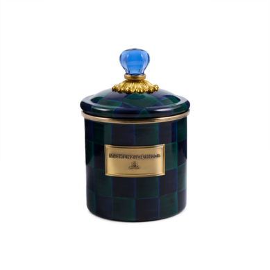 Mackenzie Childs Canisters Juniper Check