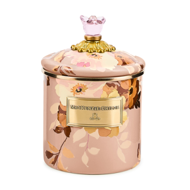 Mackenzie Childs Canister Wild Rose Mauve Small