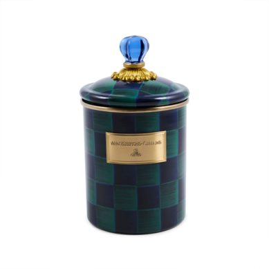 Mackenzie Childs Canisters Juniper Check