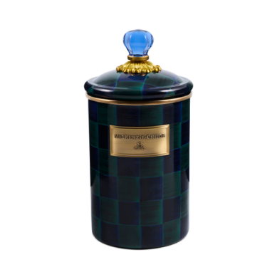 Mackenzie Childs Canisters Juniper Check