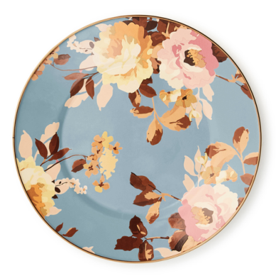 Mackenzie Childs Dinner Plate Wild Rose Slate