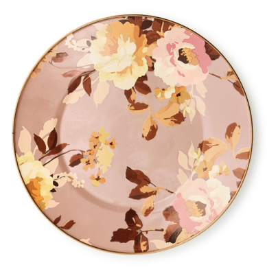 Mackenzie Childs Dinner Plate Wild Rose Mauve