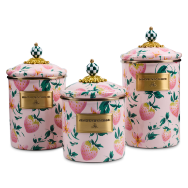 Mackenzie Childs Canisters Strawberry