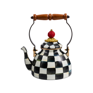 Mackenzie-Childs Tea Kettle Courtly Check 1-Quartt