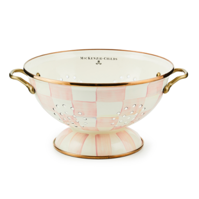 Mackenzie-Childs Colander Rosy Check Large