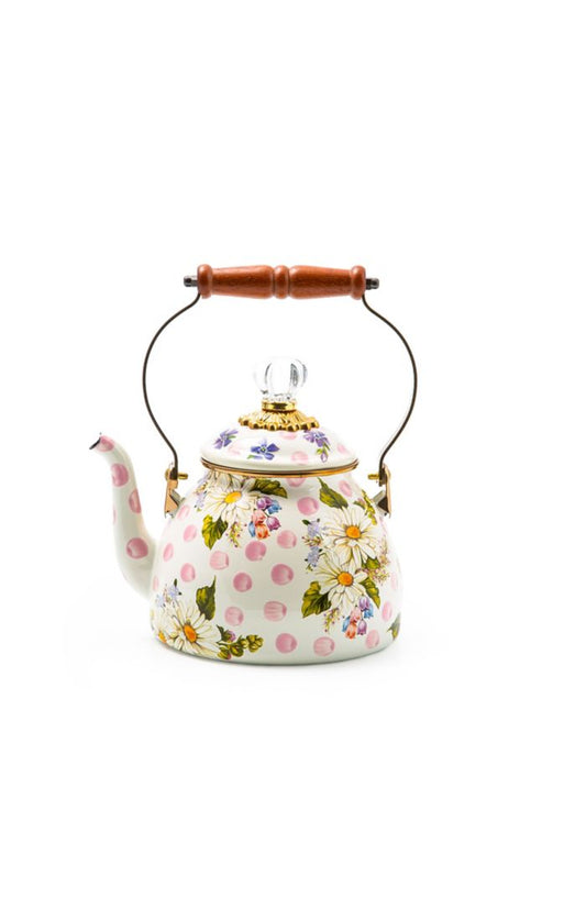 Mackenzie Childs Wildflowers Pink Tea Pot 