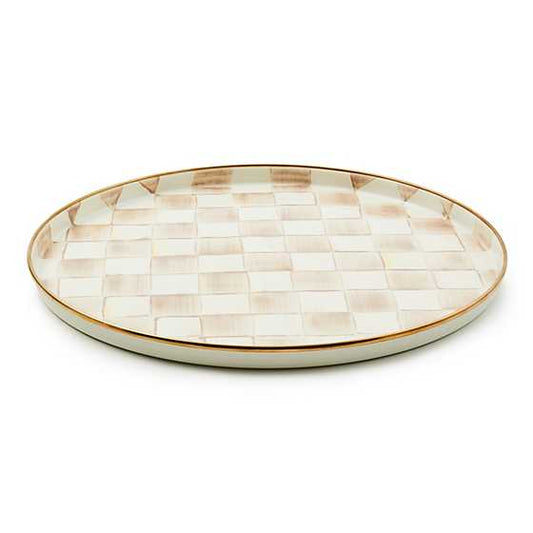 Mackenzie Childs Tray Round Mocha Check