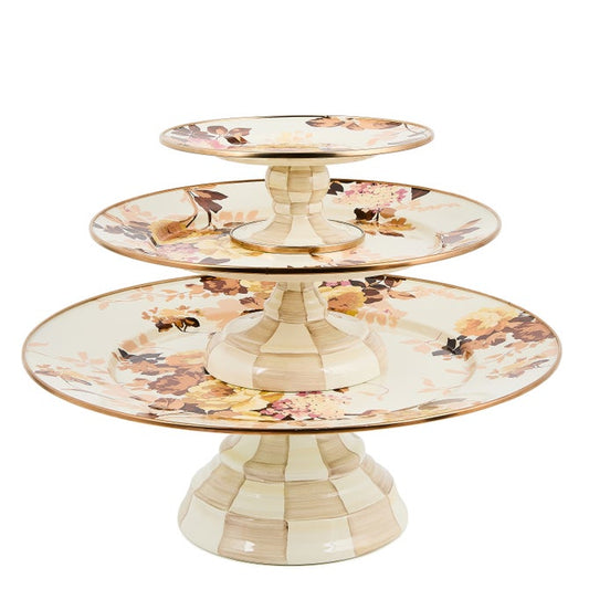 Pedestal Platter Wild Rose White