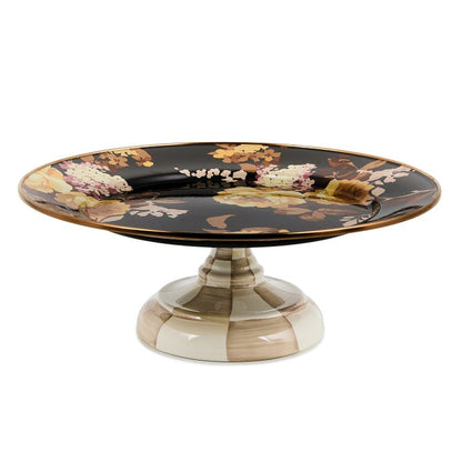 Pedestal Platter Wild Rose Brown