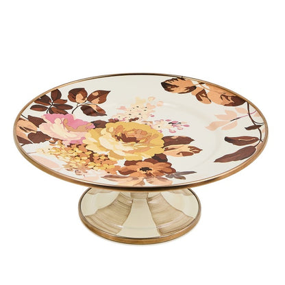 Pedestal Platter Wild Rose White