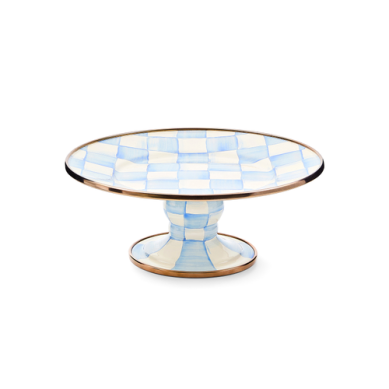 Mackenzie Childs Pedestal Platter Sky Check