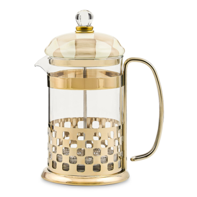 Mackenzie Childs French Press Mocha Check