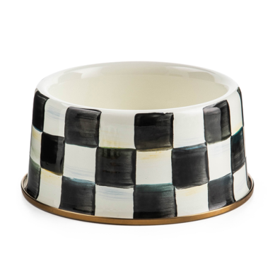 Mackenzie Childs Pet Dish Medium Courtly Check