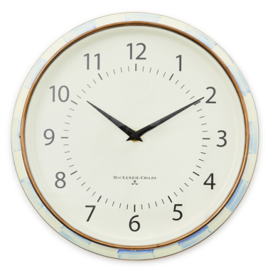 Mackenzie Childs School Wall Clock Sky Check