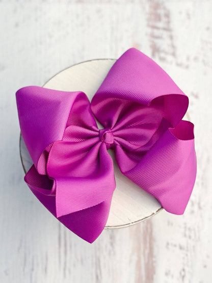 Hair Bow Texas Size Grosgrain Alligator Clip 6.5"
