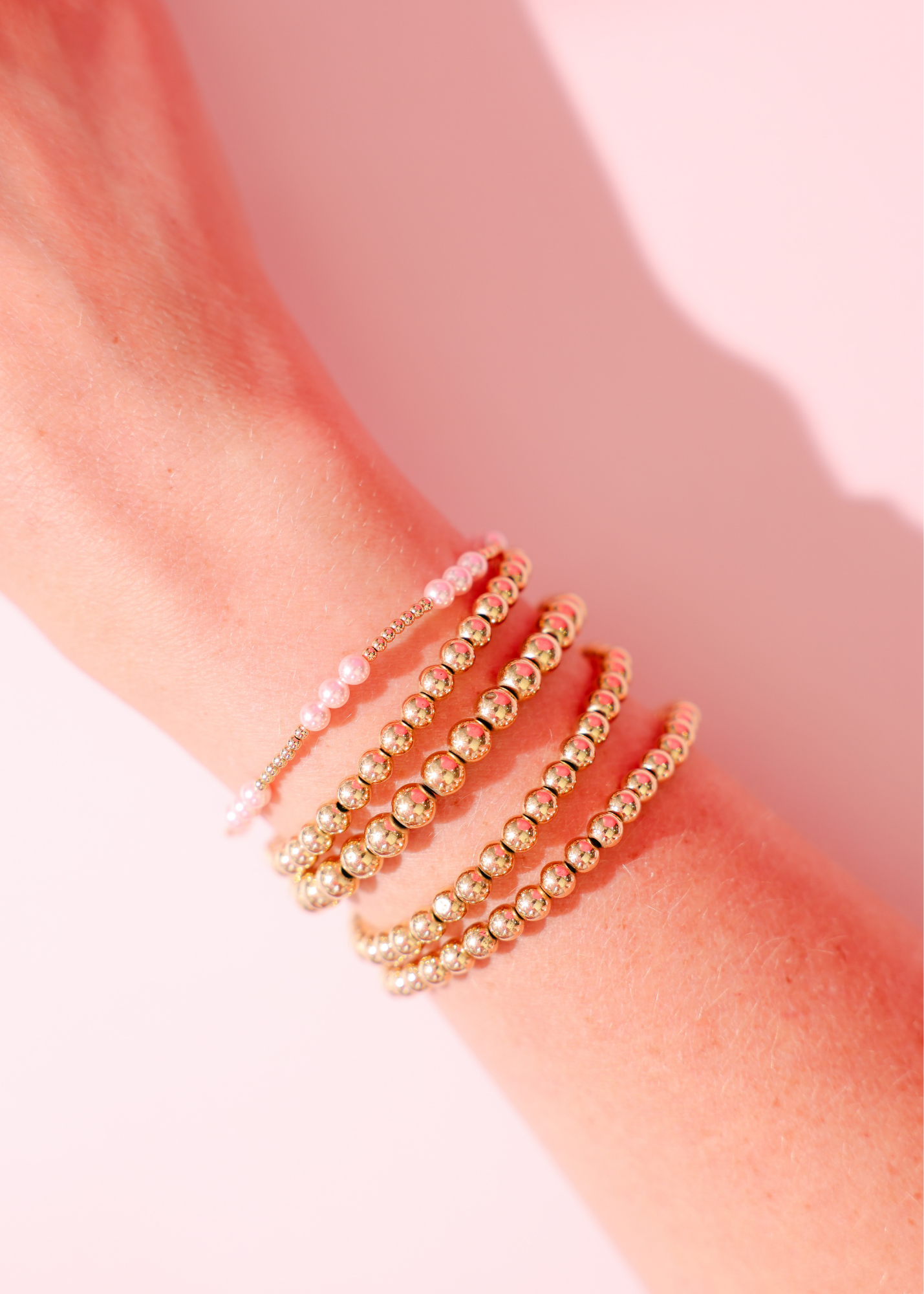 Bracelet ILY Pink Pearl in Gold