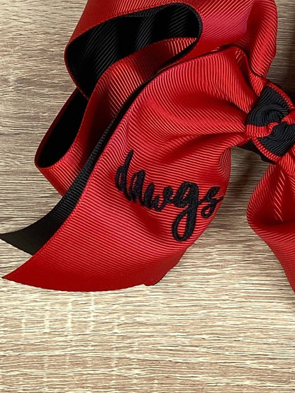 Hair Bow Double Layer School Spirit  Game Day Team