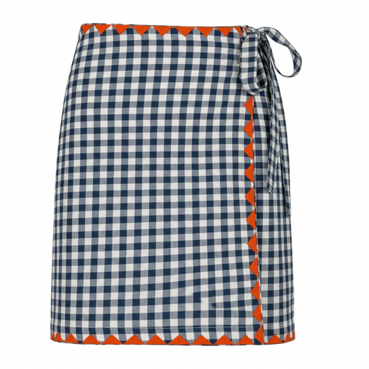 navy gingham sarong