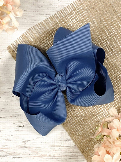 Hair Bow Texas Size Grosgrain Alligator Clip 6.5"