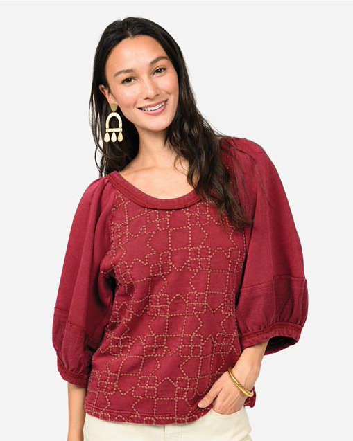 Ivy Jane Top Quilted Pattern Knit