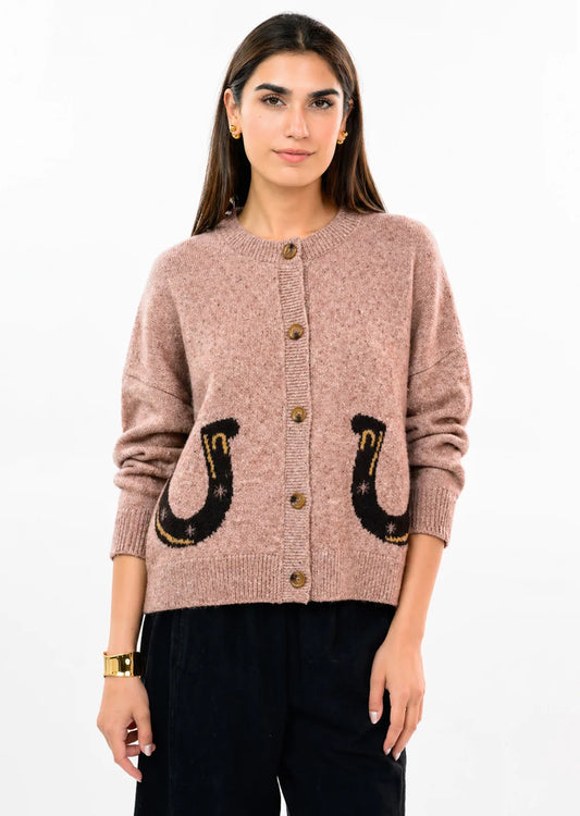 Ivy Jane Sweater HORSE AND HORSESHOE ROSE