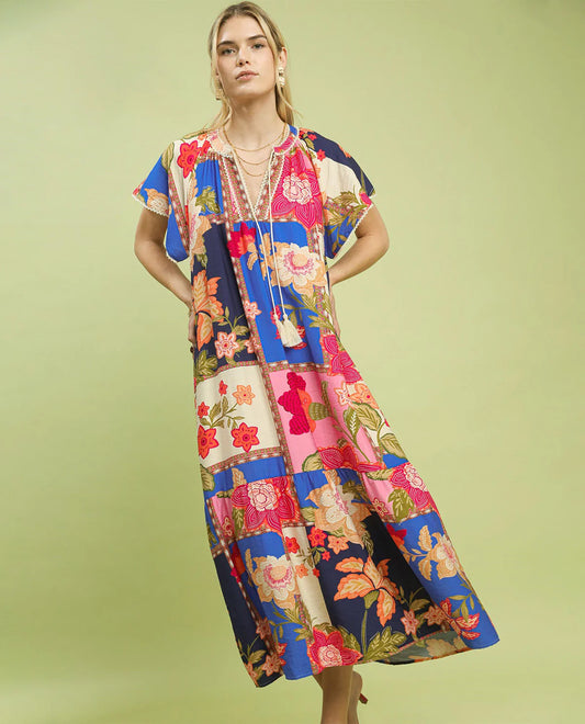 DRESS Mix Patchwork Floral Maxi