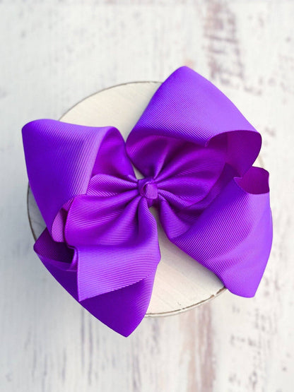 Hair Bow Texas Size Grosgrain Alligator Clip 6.5"