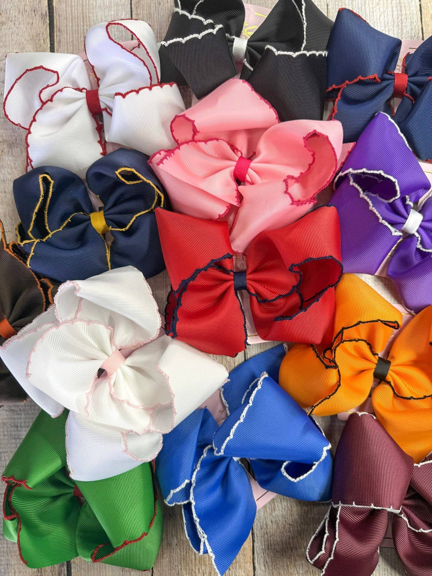 Hair Bows Classic Moonstitch Boutique Bows Girls Hair Accessories Clip or Headband