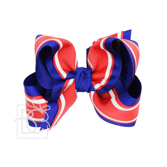 Hair Bow Layered w/ Bold Stripes