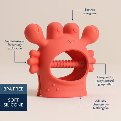 Teether Crab Bitzy Grip™ Silicone