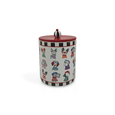Mackenzie Childs Jar Pet Treat Courtly Check