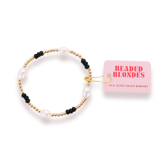 Poppi Bracelet Black School Spirit Pearl