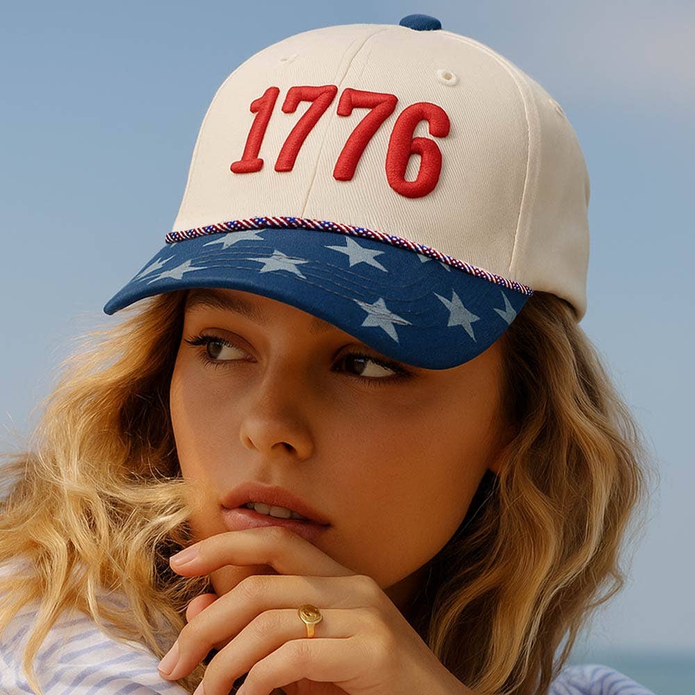 BB Cap 1776 American USA Patriotic Embroidered