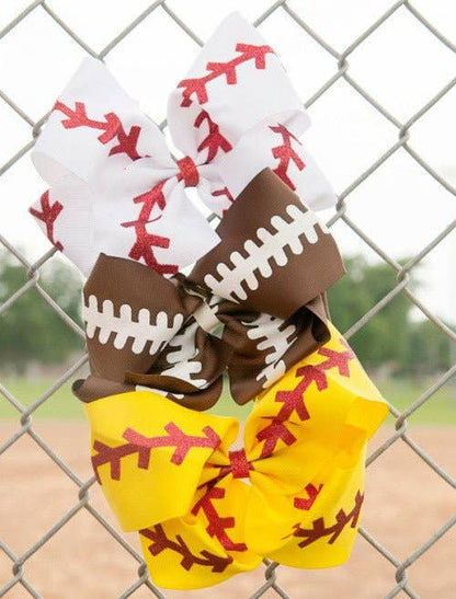 Hair Bow Football Texas Size