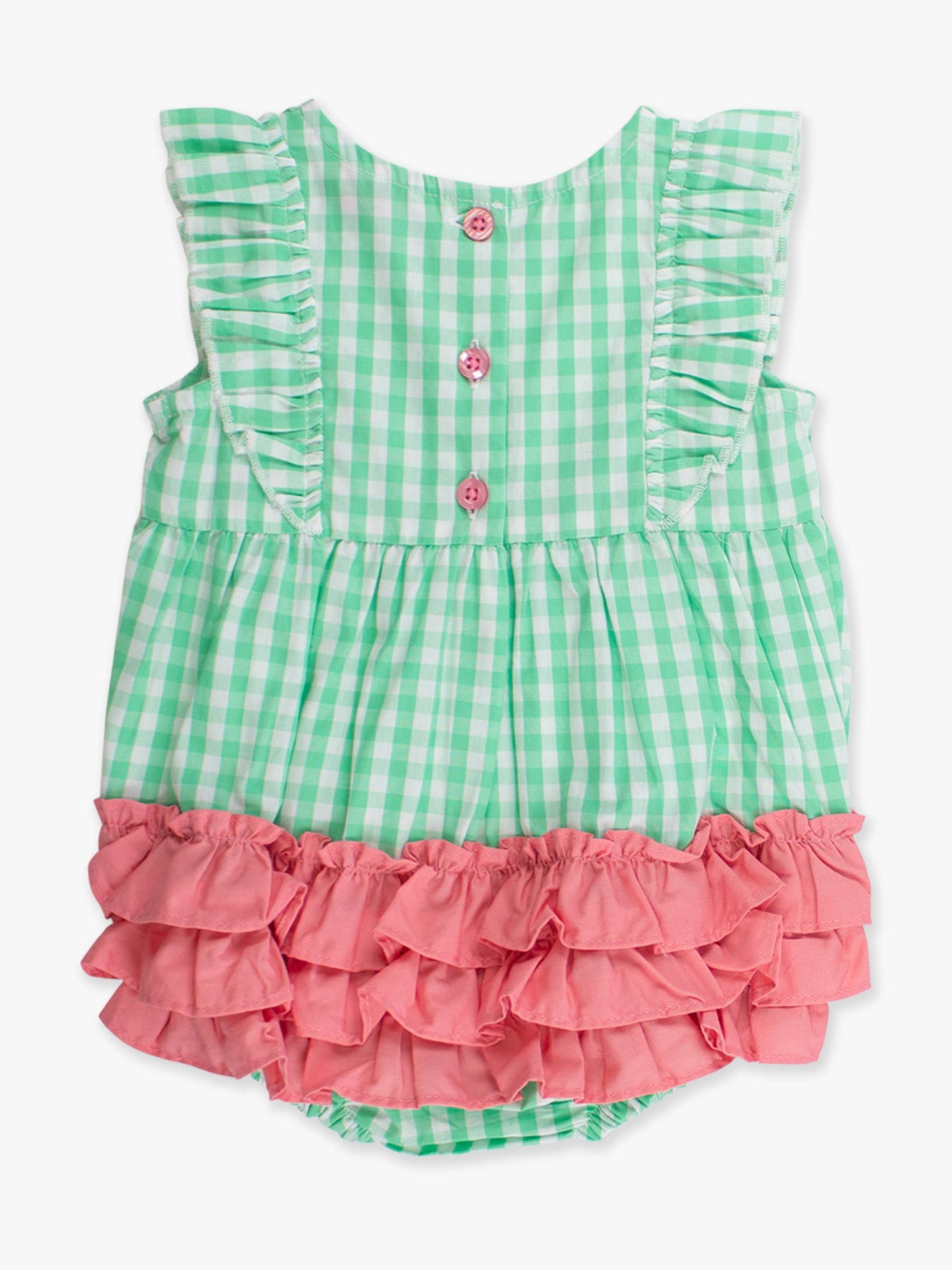 Romper Spring Bud Gingham Classic Ruffle Bubble Baby Girls