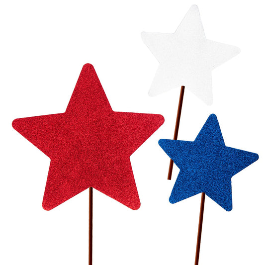 Round Top Stake All Glitter Star