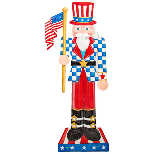 Round Top Stake Uncle Sam Nutcracker Large