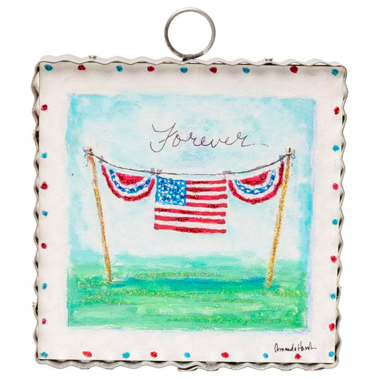 Round Top Print Mini  Forever Free Flag