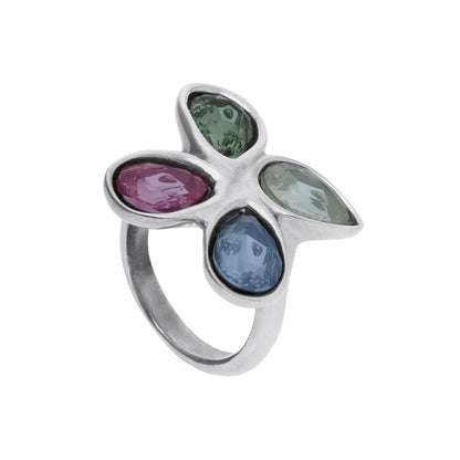 Uno de 50 Ring LUCENT Presagio Multi Stone Silver