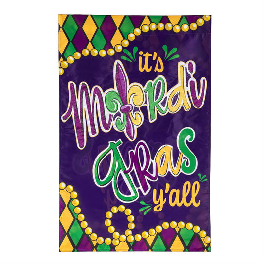 it's Mardi Gras y'all flag 