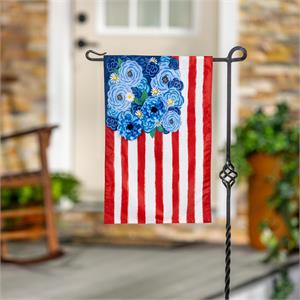 Evergreen Flag American Classic Floral Applique