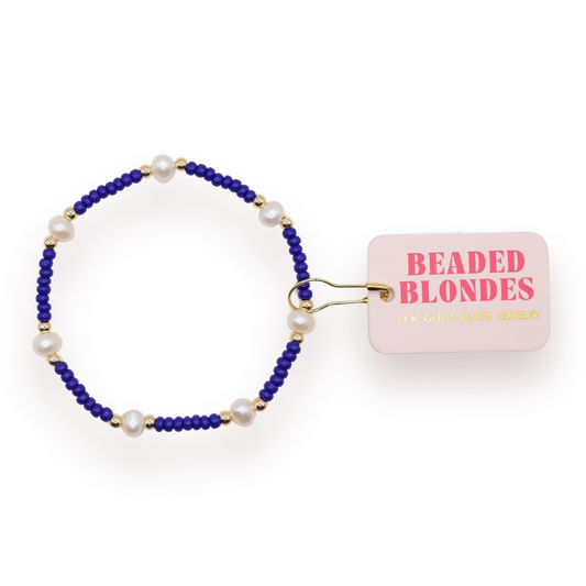 Bracelet Pearl Cobalt Blue