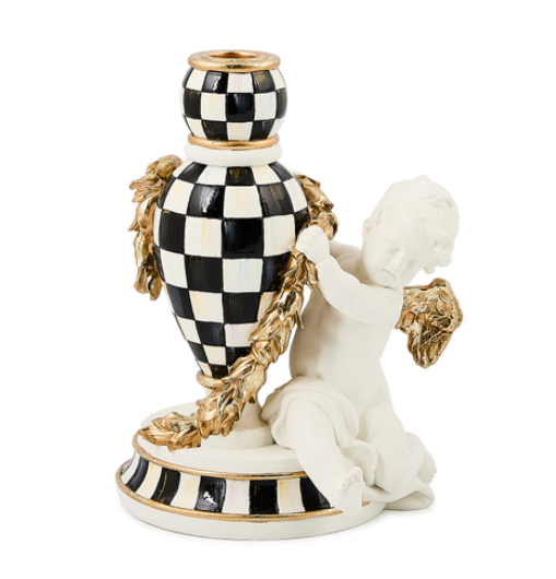 Candle Holder Sitting Cherub Angel