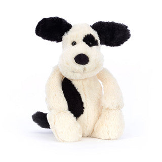 Jellycat Puppy Black & Cream Original Bashful Medium