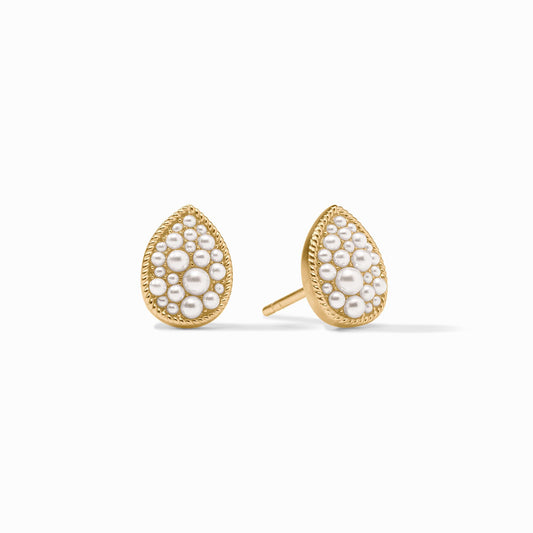 Birthstone Teardrop Stud Earring Gold