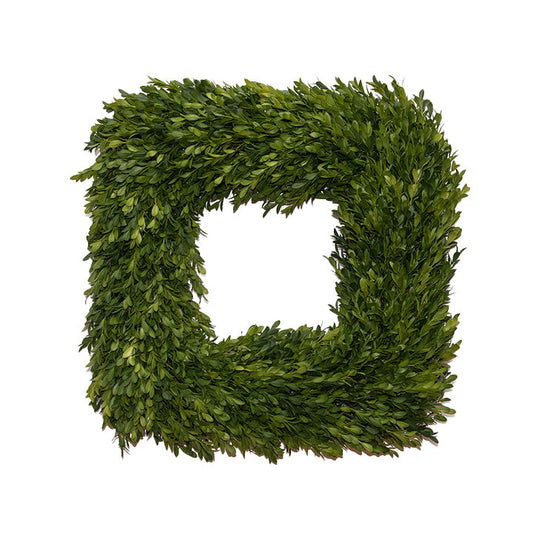 Wreath Boxwood Square 18"
