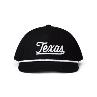BURLEBO Cap Texas Black Script Hat